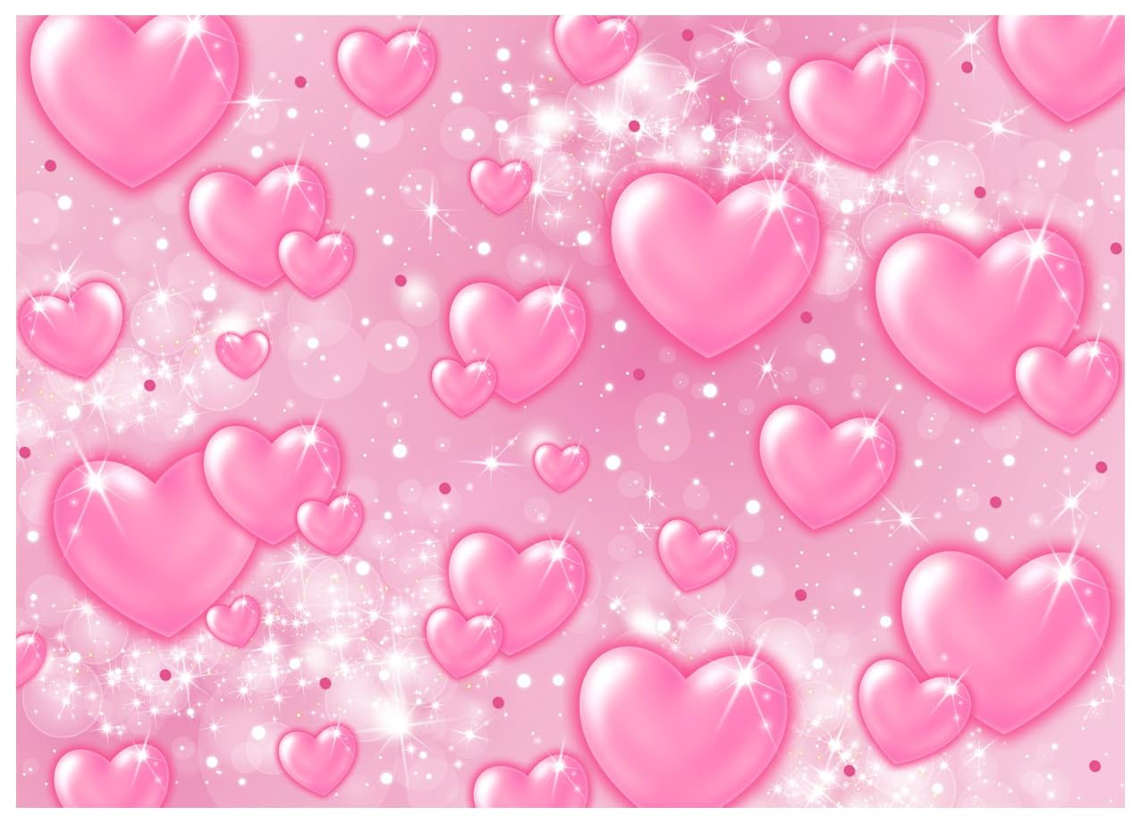 Amazon.com : WOLADA Pink Heart Backdrop Valentine's Day Background